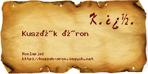 Kuszák Áron névjegykártya